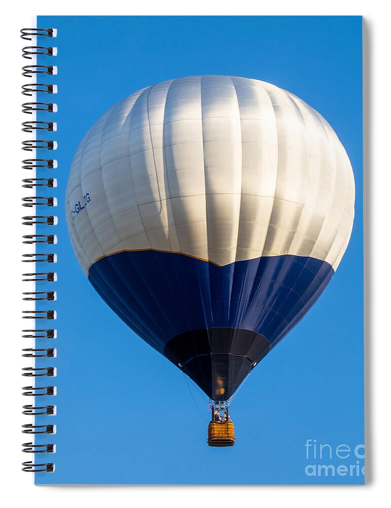 Hot Air Balloons Balloon Spiral Notebook featuring the photograph Up Up And Away Florida Hot Air Ballon Festival Black and Blue Balloon by L Bosco