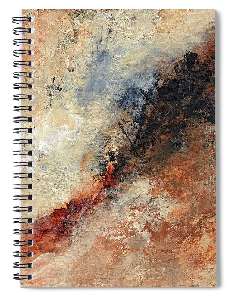 Abstract Spiral Notebook featuring the painting Uphill Battle by Jai Johnson