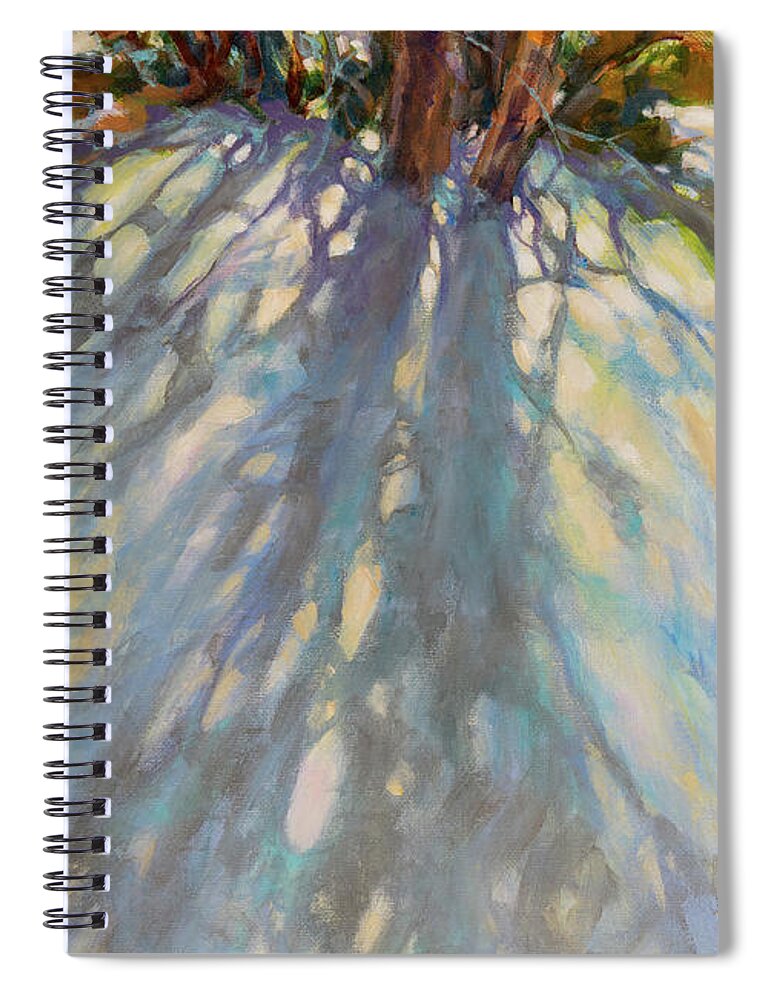 Sunlight On Snow Spiral Notebook featuring the painting Uphill by Carol Klingel