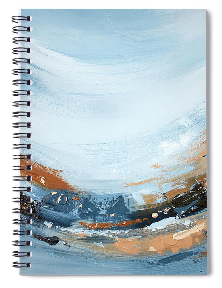 Blues Spiral Notebook featuring the painting Uplift - Abstract painting by Annie Troe