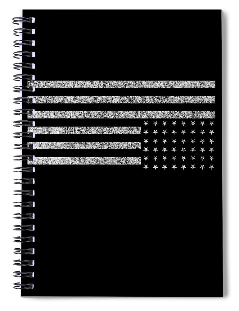Funny Spiral Notebook featuring the digital art Upside Down Flag US Retro by Flippin Sweet Gear