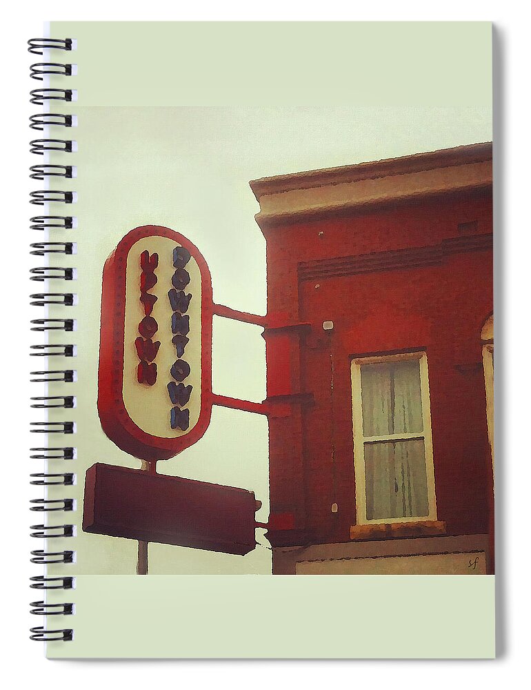 Signs Spiral Notebook featuring the digital art Uptown Downtown by Shelli Fitzpatrick