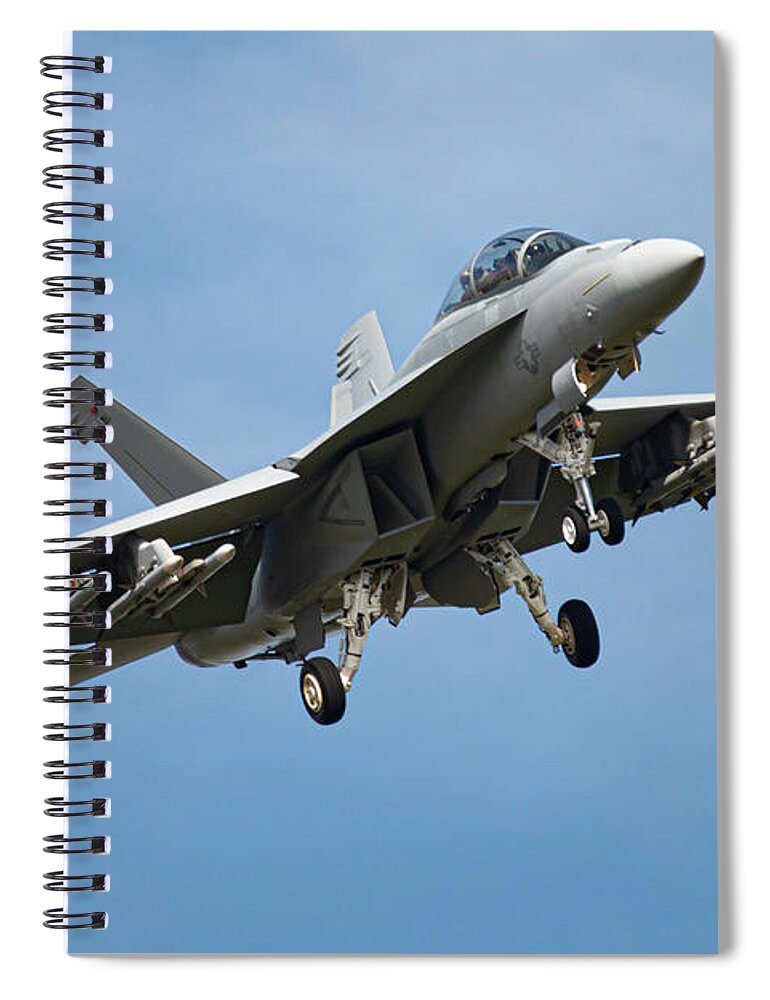 Fa/18 Super Hornet Spiral Notebook featuring the digital art US Navy Super Hornet by Airpower Art