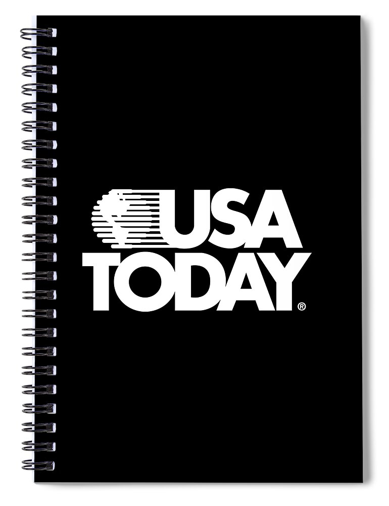 Usa Today Retro Spiral Notebook featuring the digital art USA TODAY Retro White Logo by Gannett Co
