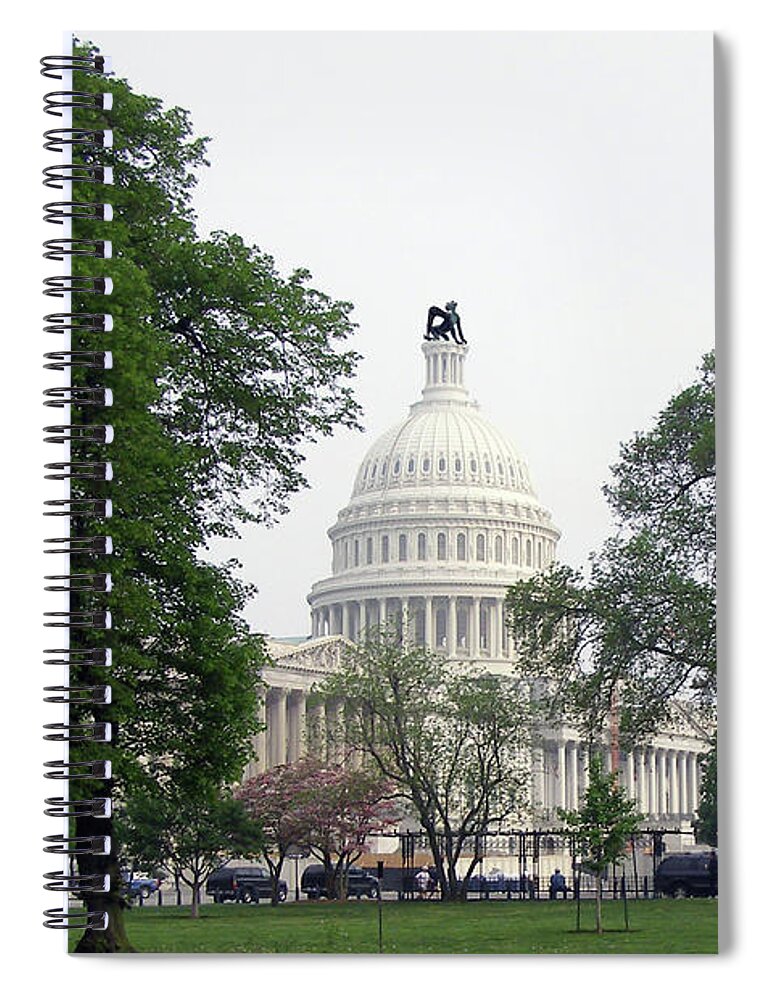 U.s. Spiral Notebook featuring the photograph U.S.Capital Protected by Rik Carlson