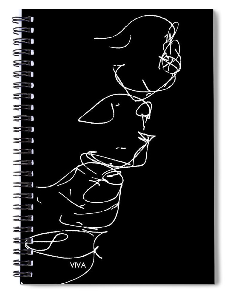 Abstract B-w Spiral Notebook featuring the painting Uther Dancing in Moonlight by VIVA Anderson