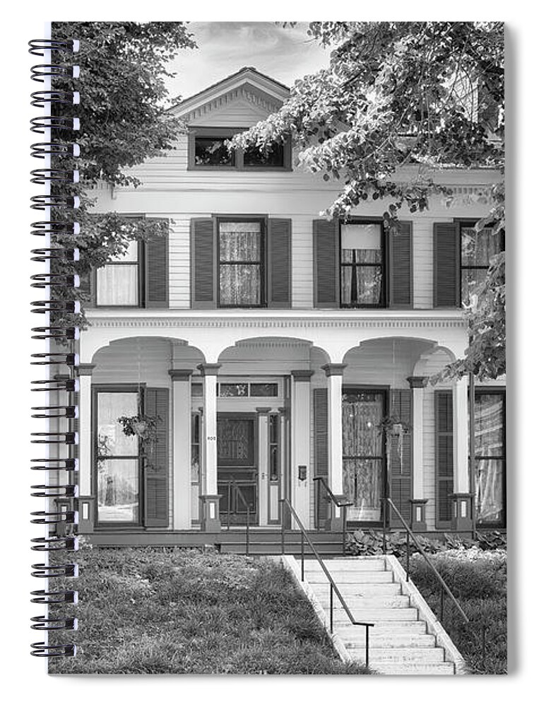 Vachel Lindsay Home Spiral Notebook featuring the photograph Vachel Lindsay Home - Springfield, IL by Susan Rissi Tregoning