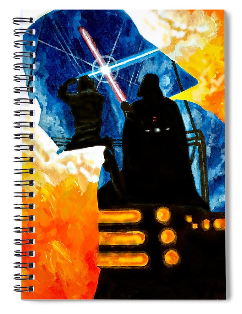 Vader Spiral Notebook featuring the painting Vader by Joel Tesch