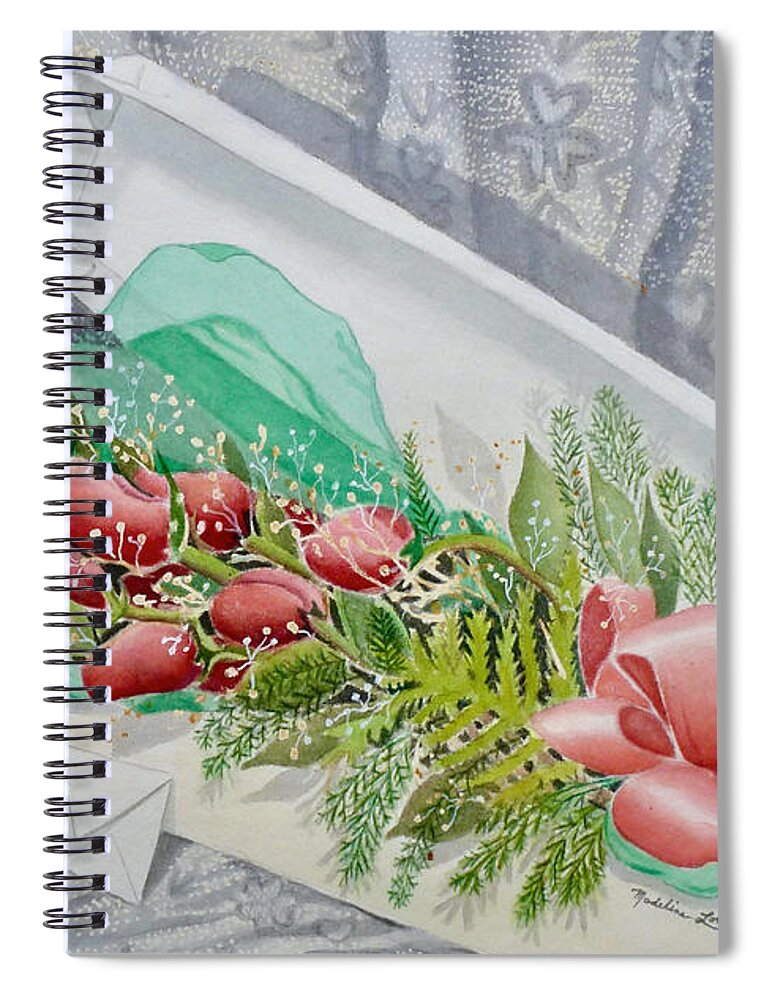 Roses Spiral Notebook featuring the painting Valentine's Day Special by Madeline Lovallo