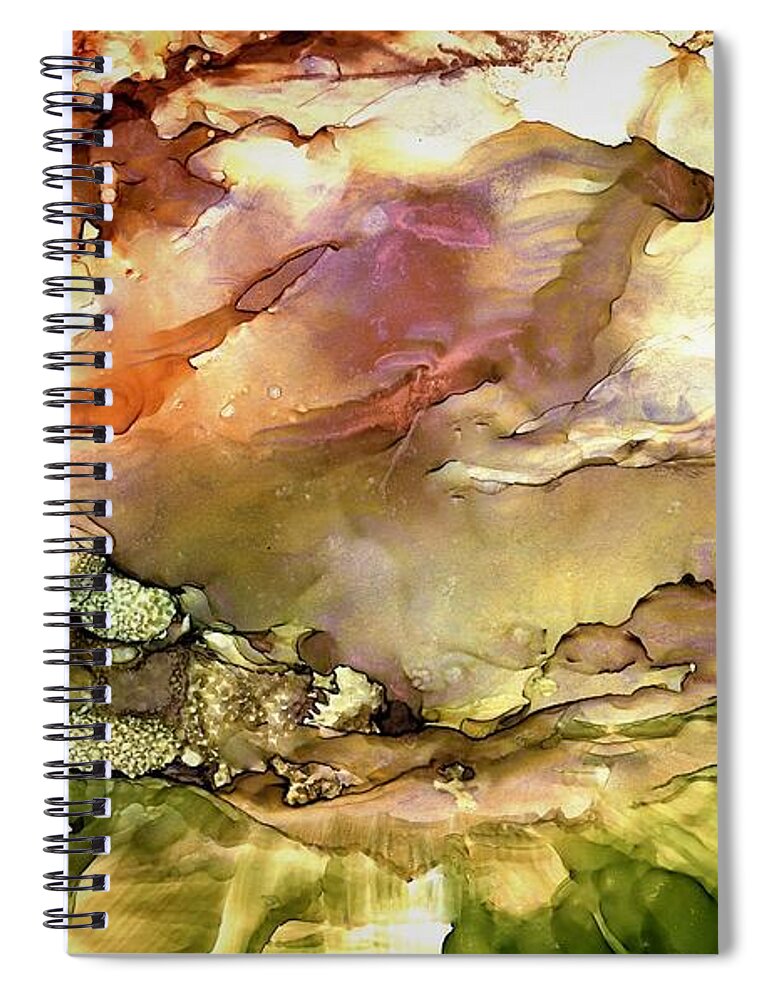 Sunrise Spiral Notebook featuring the painting Valle Vidal by Angela Marinari