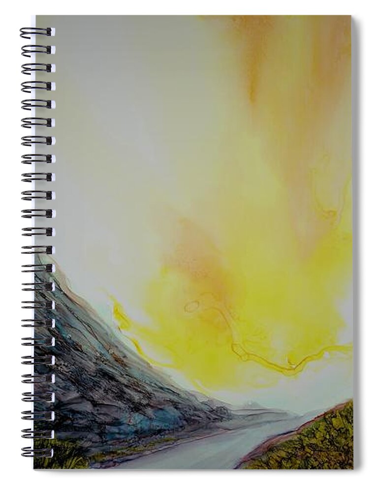 Bright Spiral Notebook featuring the painting Valley Commute by Angela Marinari