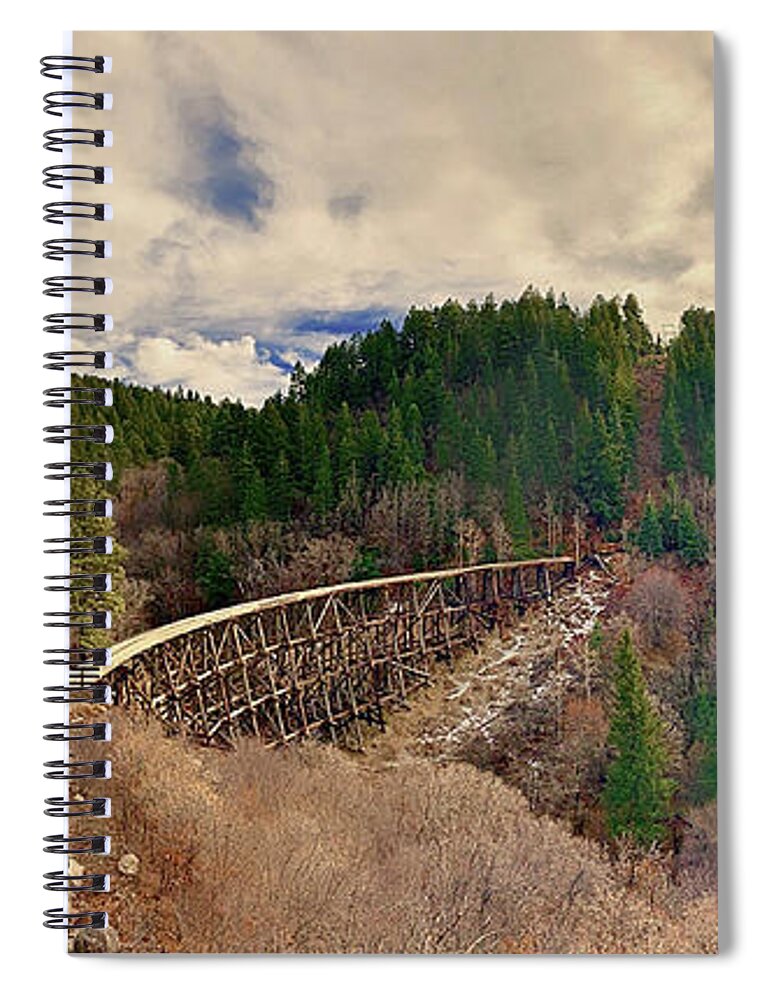 Valley Spiral Notebook featuring the photograph Valley Trestle by GW Mireles