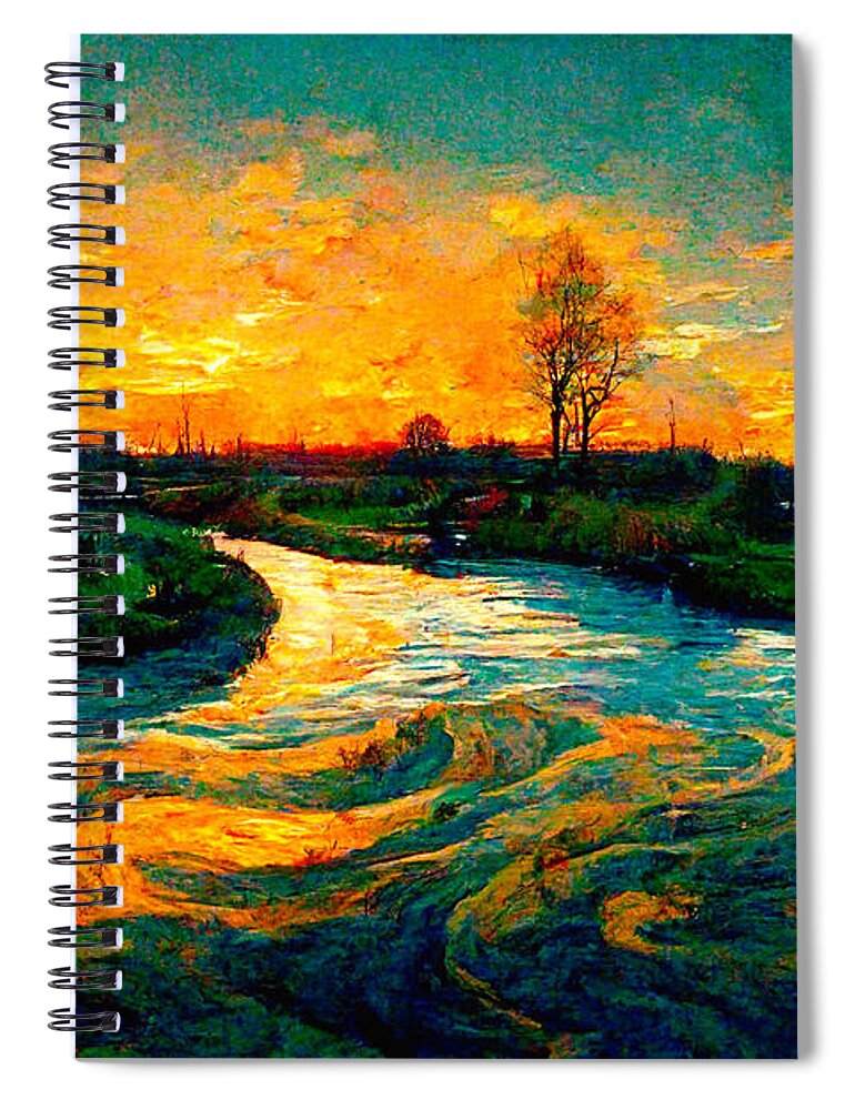 Vincent Van Gogh Spiral Notebook featuring the digital art Van Gogh #7 by Craig Boehman