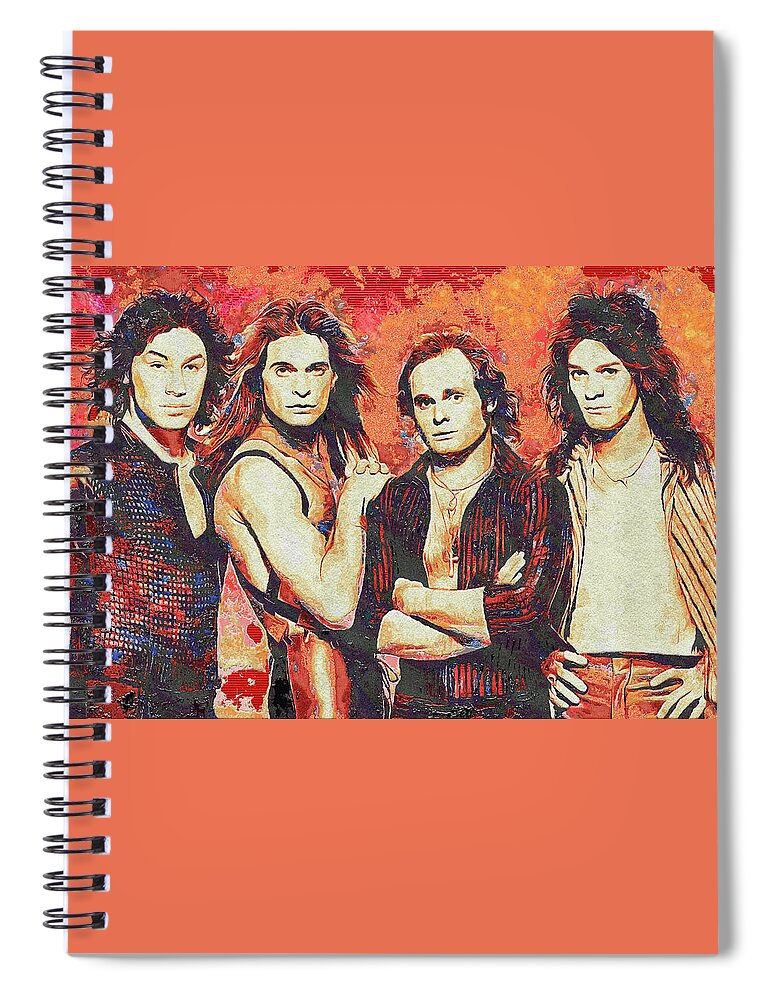 Van Halen Spiral Notebook featuring the mixed media Van Halen Art And The Cradle Will Rock by The Rocker Chic