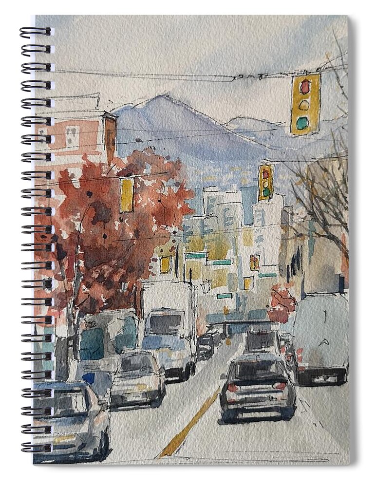 Cityscape Spiral Notebook featuring the painting Vancouver by Sheila Romard
