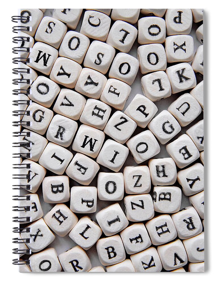 Different Spiral Notebook featuring the photograph Various Letters Background by Severija Kirilovaite