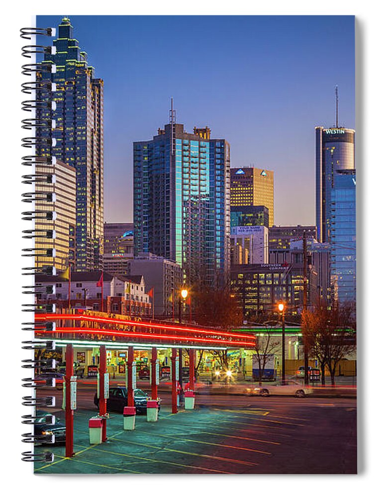America Spiral Notebook featuring the photograph Varsity at Night by Inge Johnsson