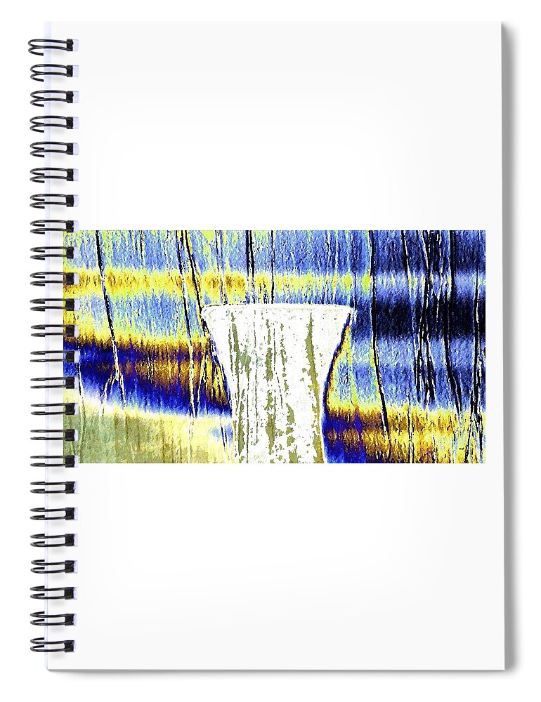 Abstract Spiral Notebook featuring the digital art Vase In The Window by Will Borden