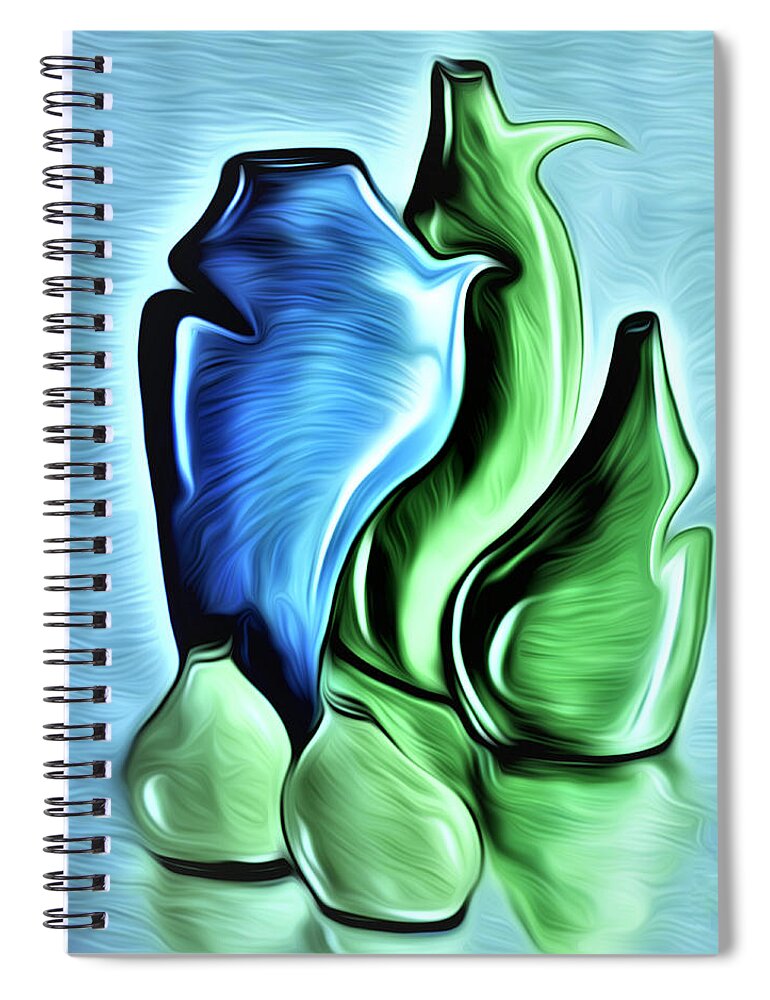 The Entranceway Spiral Notebook featuring the digital art Vases in Abstract by Ronald Mills