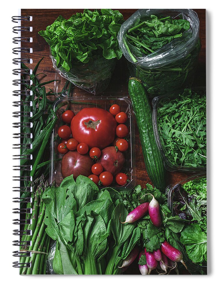 Food Spiral Notebook featuring the photograph Veggie Tablescape by Nisah Cheatham