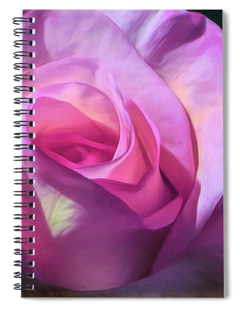 Photography Spiral Notebook featuring the digital art Velvet Rose by Rebecca Langen