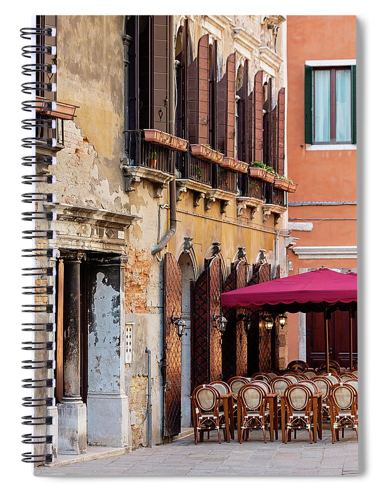 Venice Spiral Notebook featuring the photograph Venetian Cafe by Melanie Alexandra Price