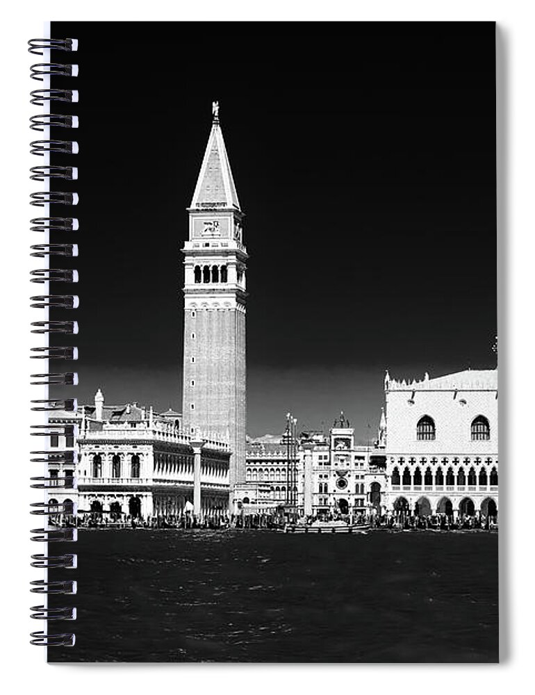 Venice Spiral Notebook featuring the photograph Venice Black and White 01 San Marco by Matthias Hauser