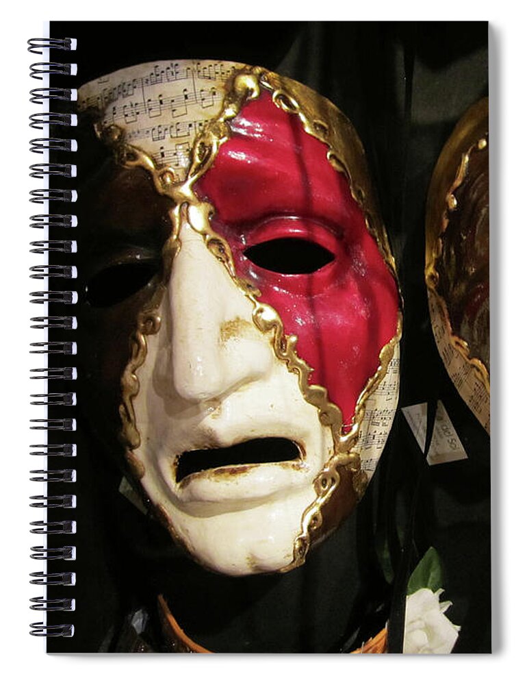 Venice Italy Spiral Notebook featuring the photograph Venice Carnival Night by Nancy Merkle