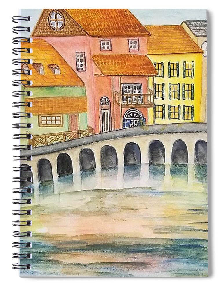 Waterfront Spiral Notebook featuring the painting Venice by Monica Habib