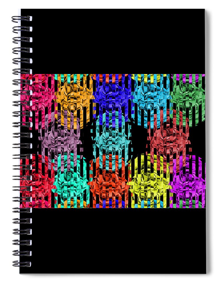 Abstract Spiral Notebook featuring the digital art Vertical Flower Blinds - Abstract by Ronald Mills
