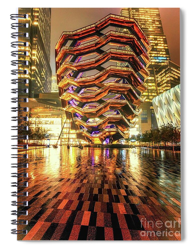 New York Spiral Notebook featuring the photograph Vessel At Hudson Yards by Lev Kaytsner