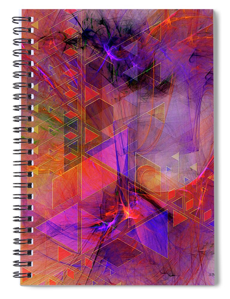 Vibrant Echoes Spiral Notebook featuring the digital art Vibrant Echoes by Studio B Prints