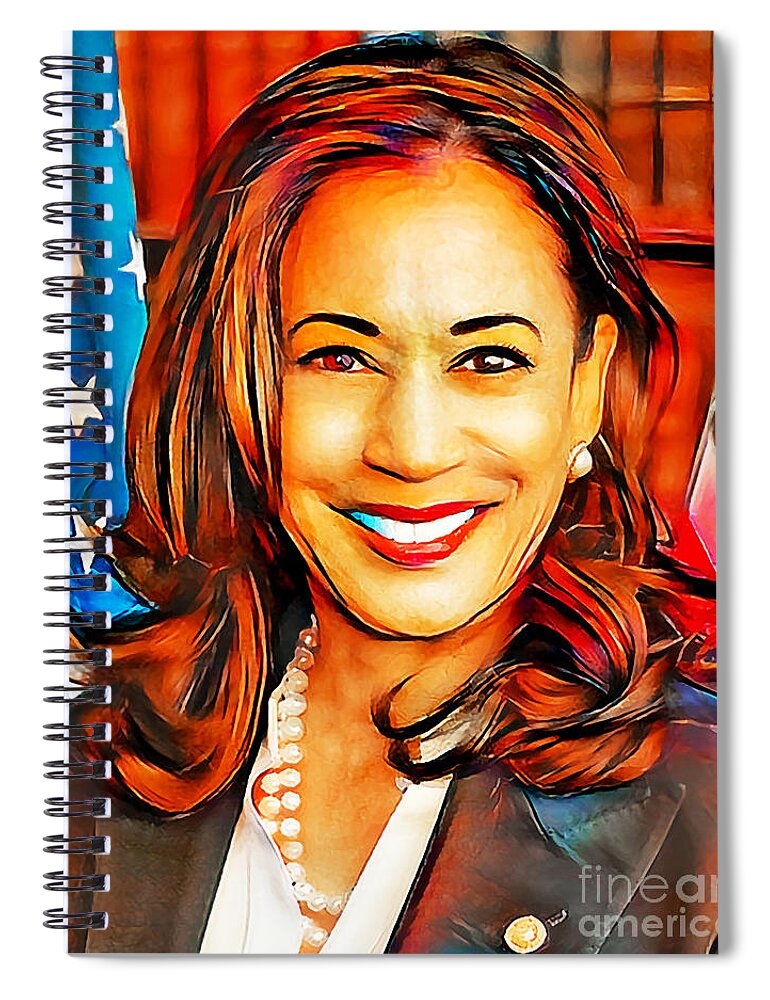 Wingsdomain Spiral Notebook featuring the photograph Vice Presidential Kamala Harris 20201107 by Wingsdomain Art and Photography