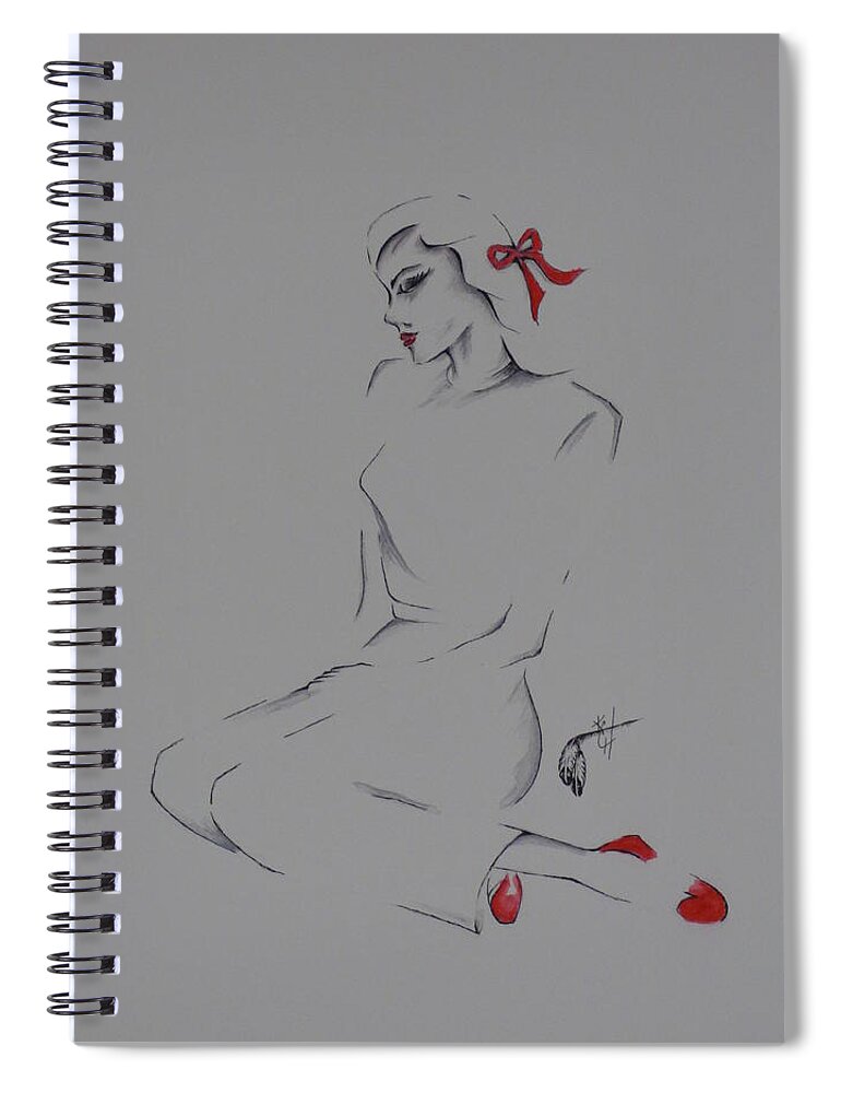 Victim Of Love Spiral Notebook featuring the painting Victim of Love by Kem Himelright