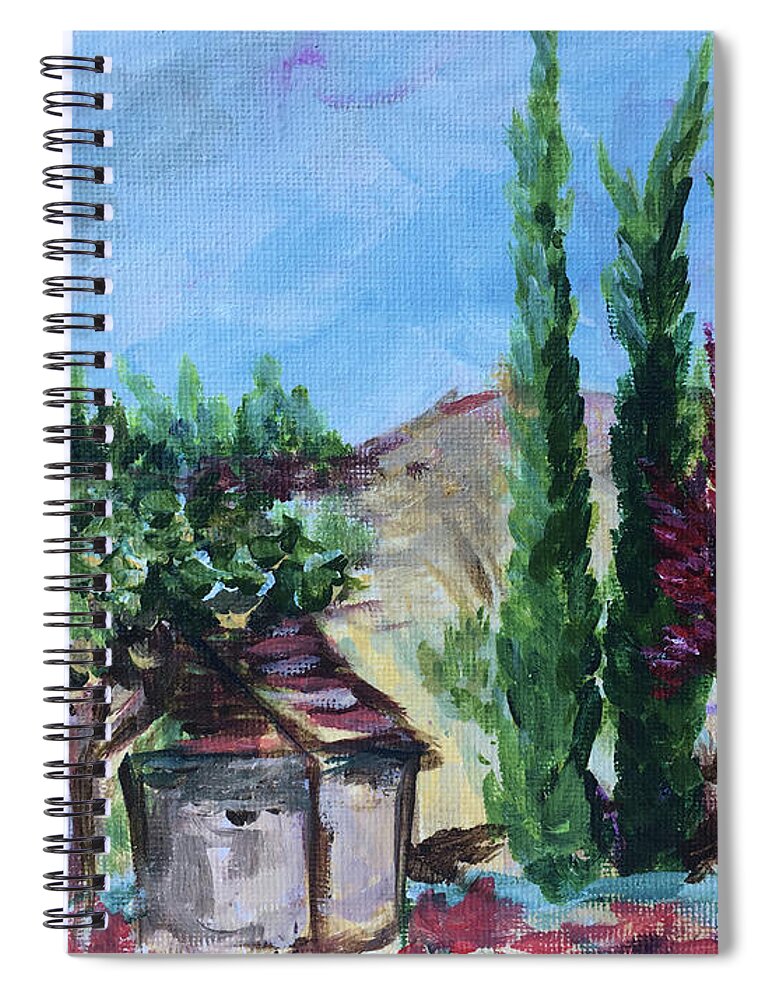 Maurice Carrie Winery Spiral Notebook featuring the painting View from Maurice Carrie Winery by Roxy Rich