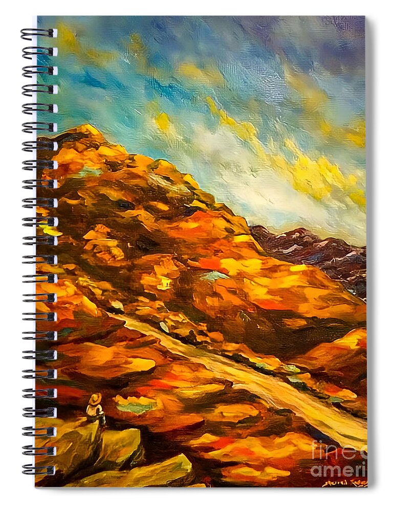 Oil Painting Spiral Notebook featuring the painting View From the Rock by Sherrell Rodgers