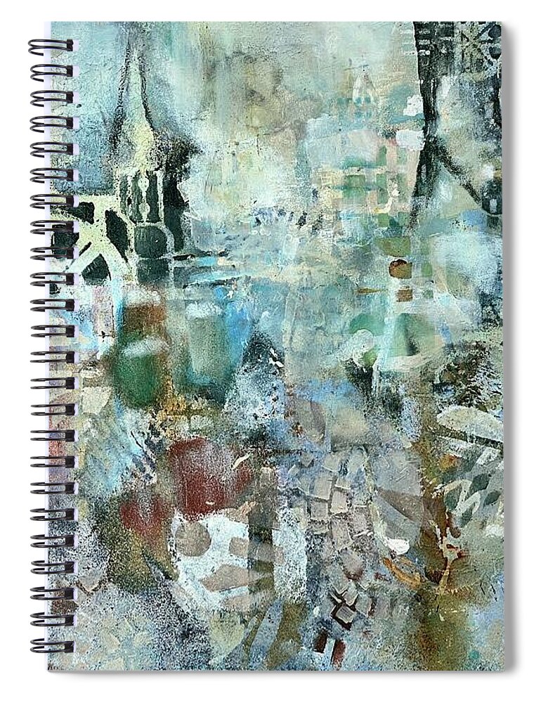  Spiral Notebook featuring the painting View from the Square by Tommy McDonell