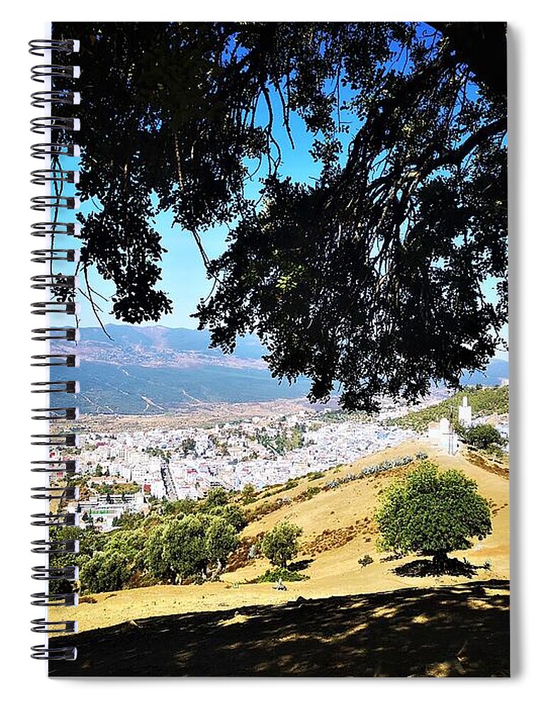 Hiking Spiral Notebook featuring the photograph View from under the tree by Jarek Filipowicz