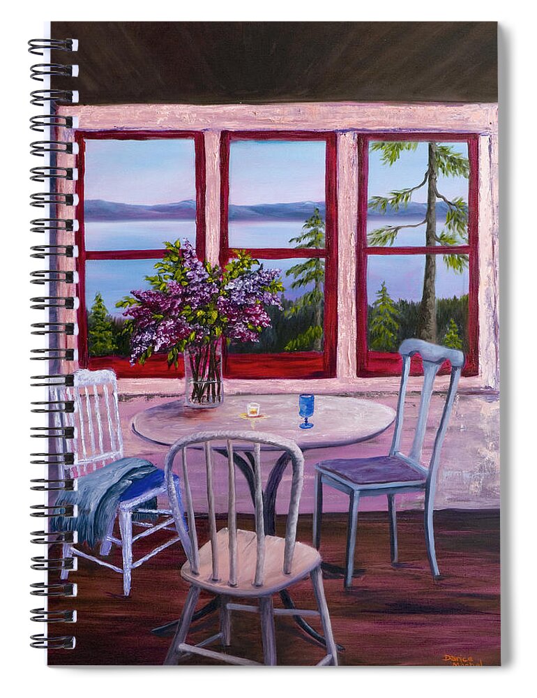 Lake Tahoe Spiral Notebook featuring the painting View Of Lake Tahoe by Darice Machel McGuire