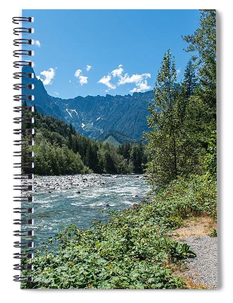 View Of Mt Index And North Fork Spiral Notebook featuring the photograph View of Mt Index and North Fork by Tom Cochran