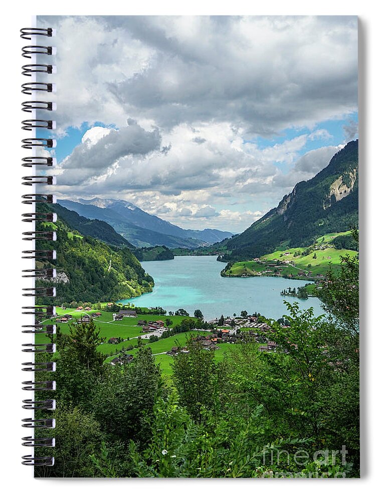 Viewing Point Lungern Lake Spiral Notebook featuring the photograph Viewing Point At Lake Lungern by Claudia Zahnd-Prezioso
