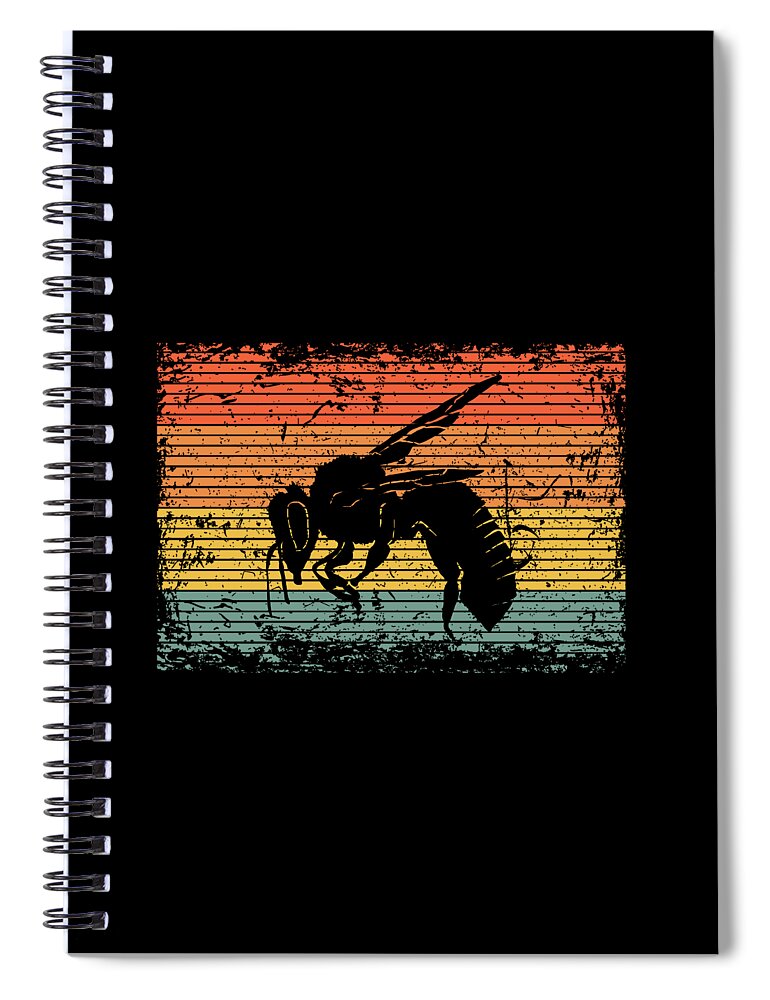 Bee Spiral Notebook featuring the photograph Vintage Bee Wasp Insect Gift by J M