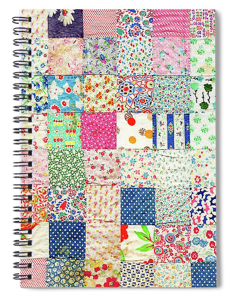 Quilt Spiral Notebook featuring the photograph Vintage Country Patchwork Quilt by Peggy Collins