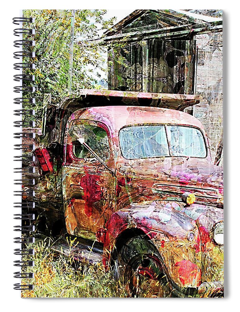 Vintage Truck Spiral Notebook featuring the photograph Vintage Ford Truck 41622 by Cathy Anderson