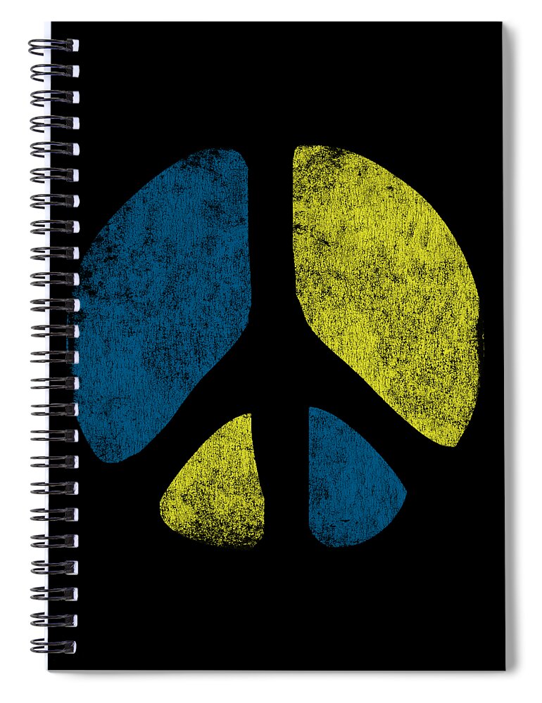 Cool Spiral Notebook featuring the digital art Vintage Peace Sign by Flippin Sweet Gear