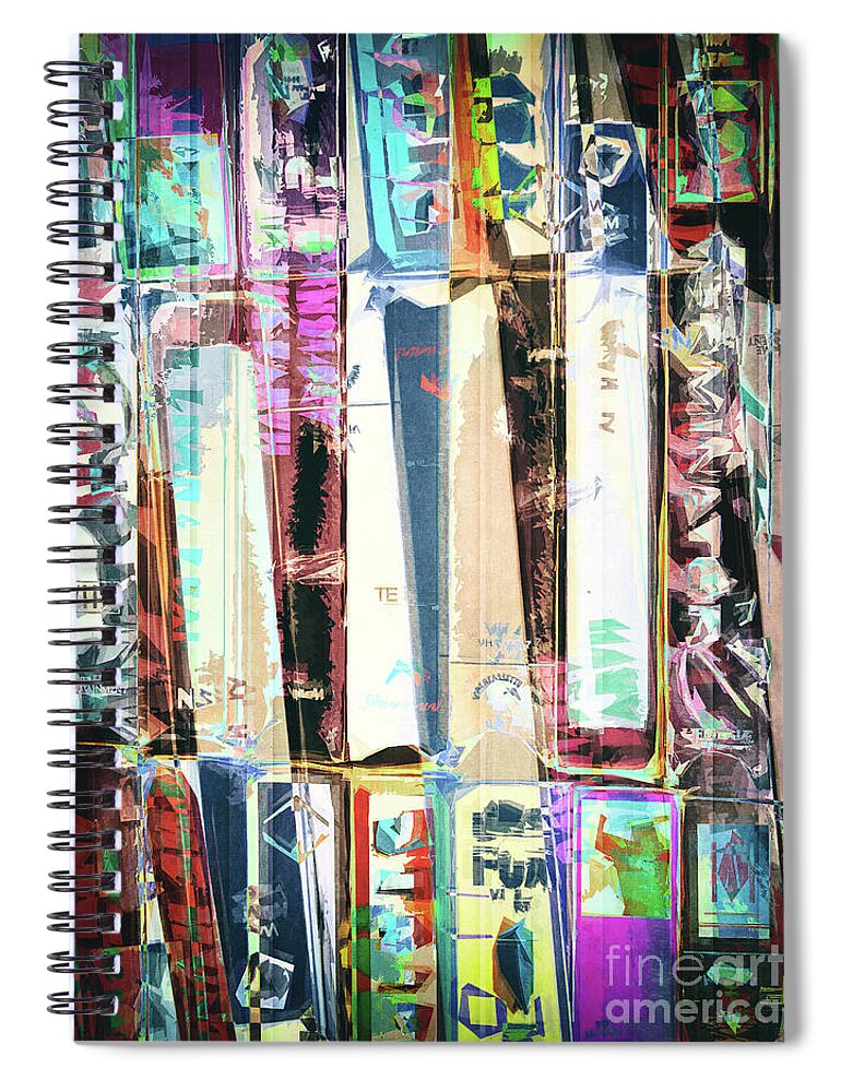 Vcr Spiral Notebook featuring the digital art Vintage Videos Abstract by Phil Perkins