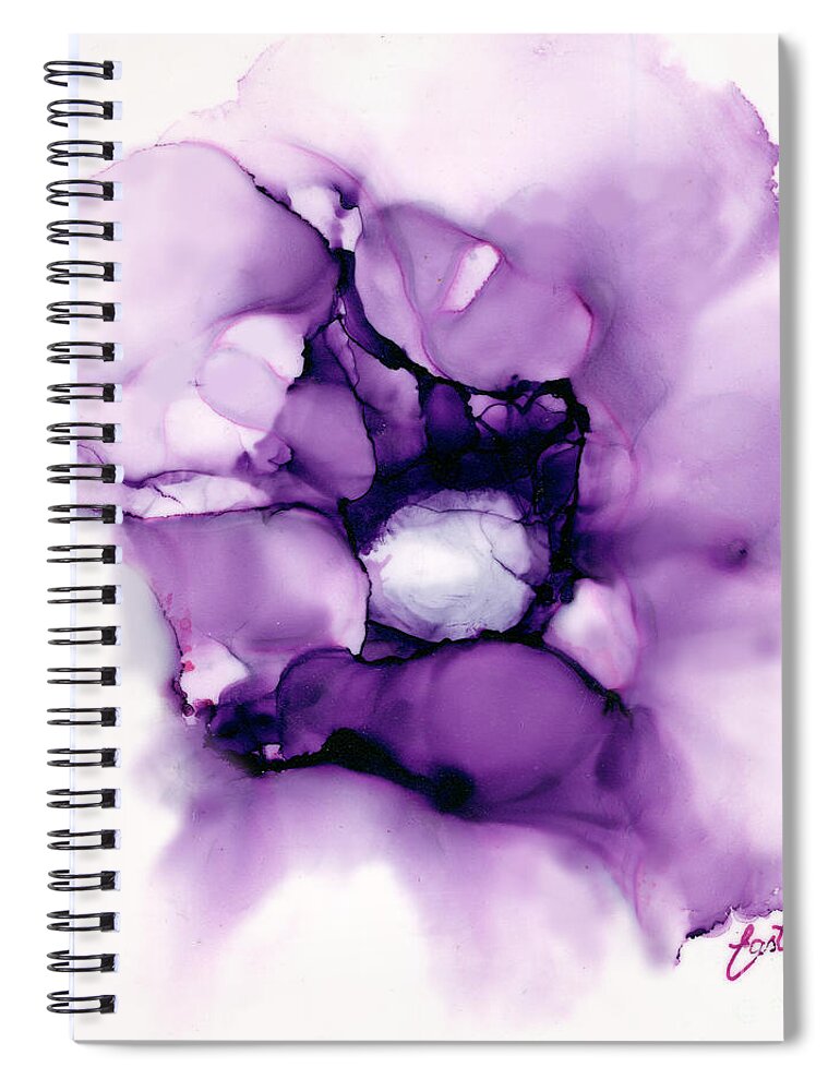 Violet Rose Spiral Notebook featuring the painting Violet Rose by Daniela Easter