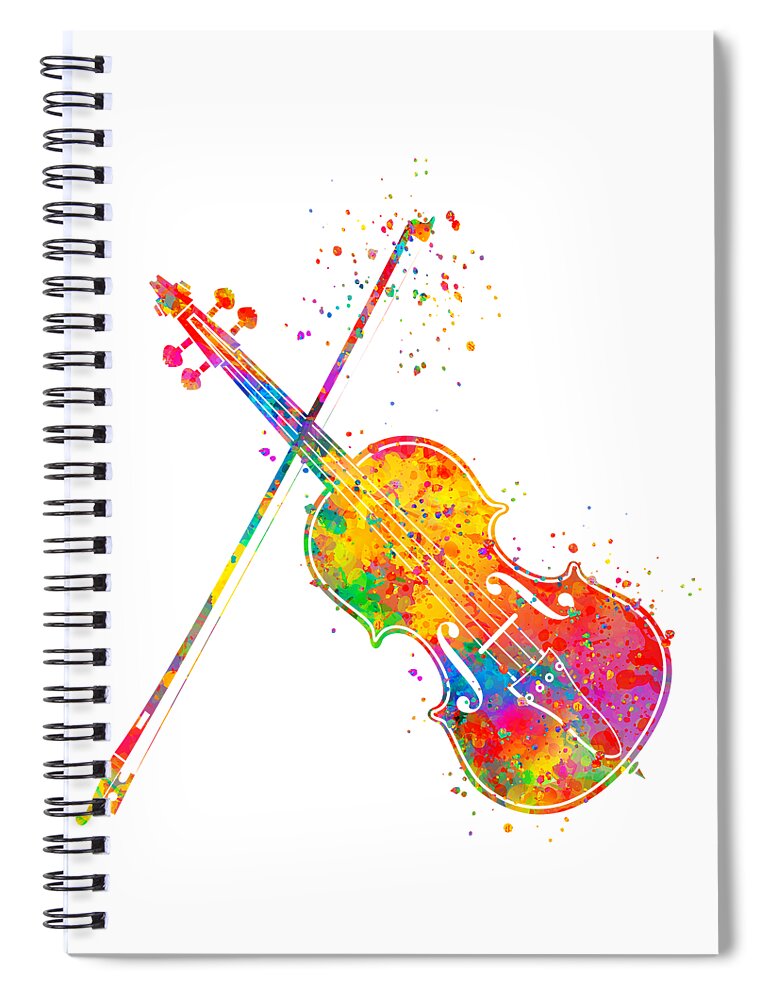 Violin Spiral Notebook featuring the painting Violin Art by Zuzi 's
