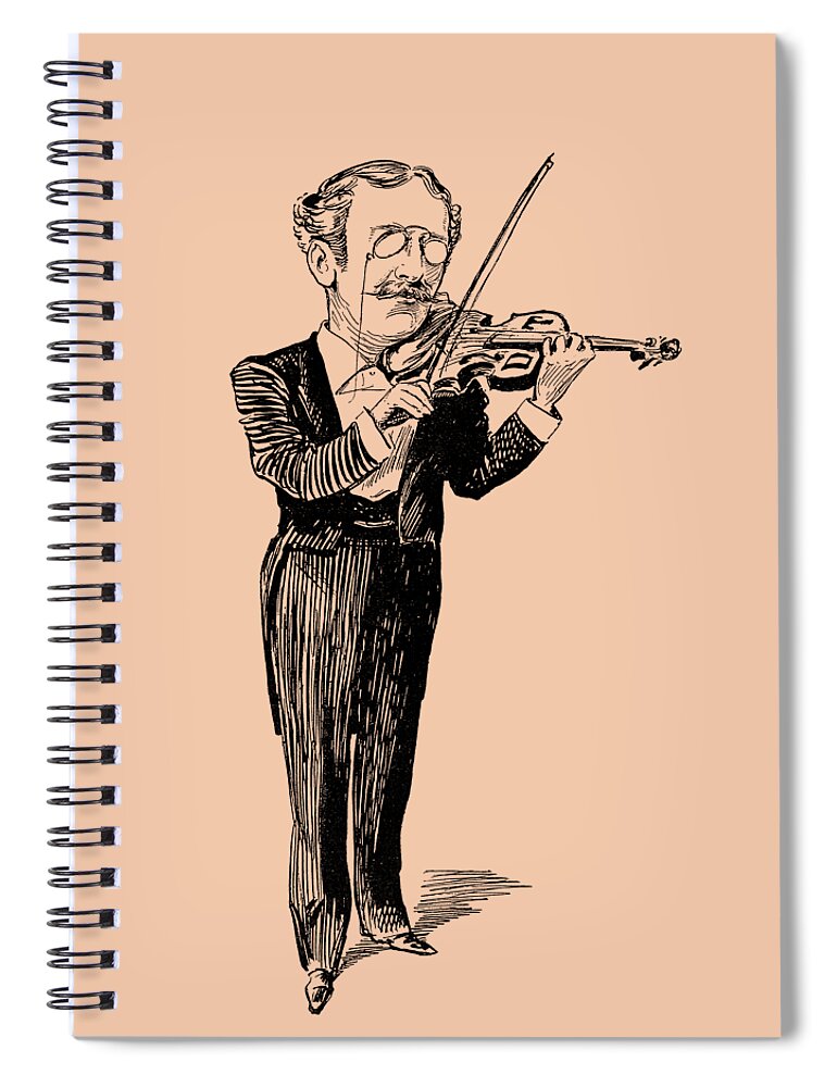 Violin Spiral Notebook featuring the digital art Violin Concerto No. 1 by Madame Memento