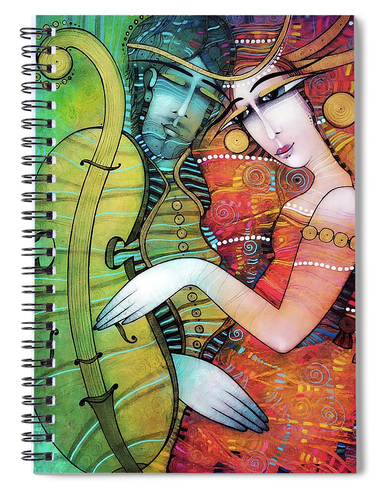Albena Spiral Notebook featuring the painting Violon D'ingres by Albena Vatcheva